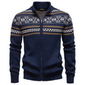 Men's Patterned Full-Zip Knit Cardigan