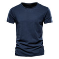 Solid Cotton Crew Neck T-Shirt