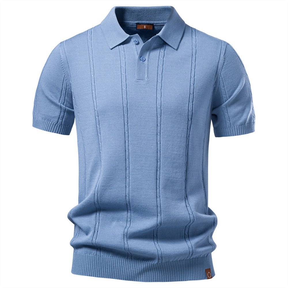 Men’s Striped Textured Polo Shirt