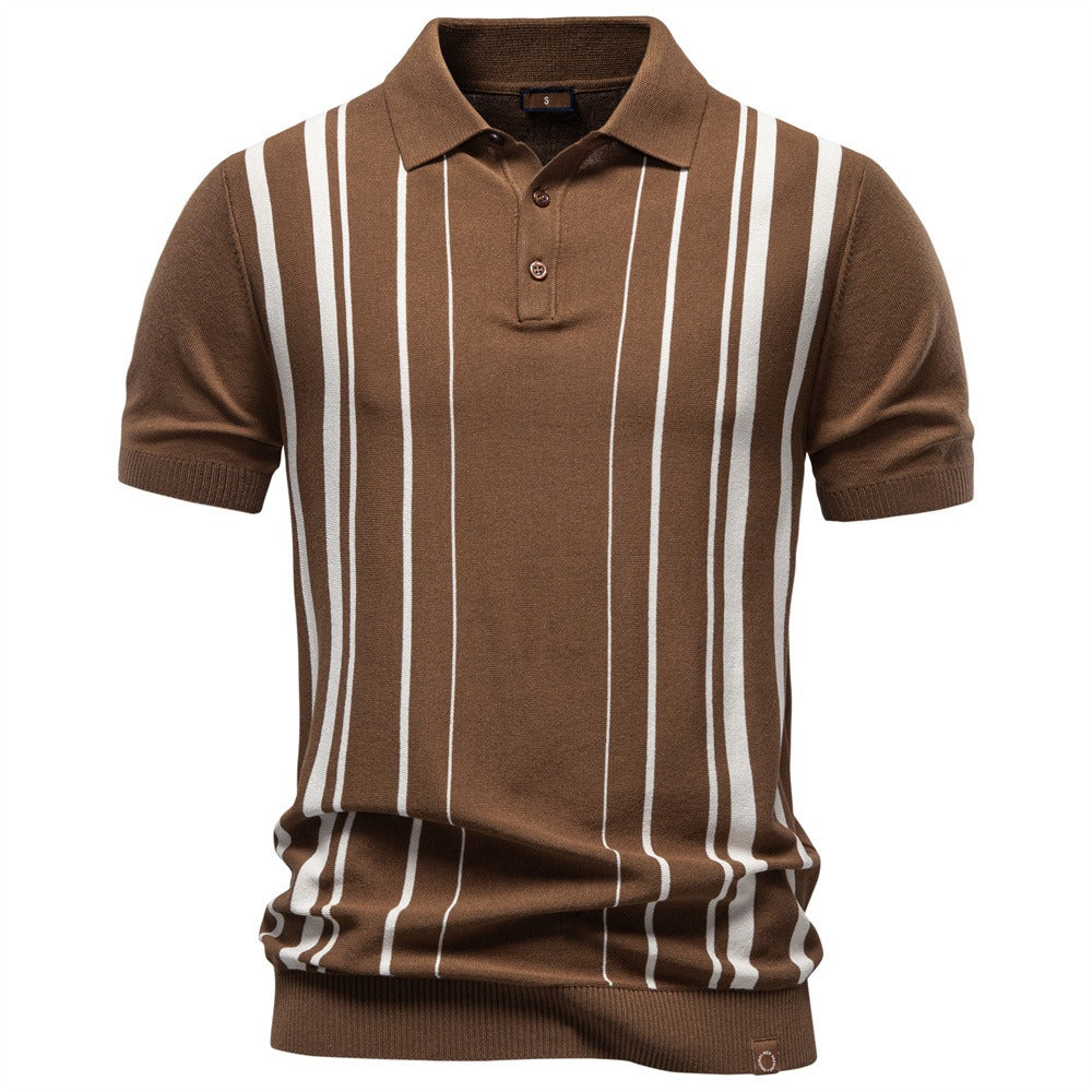 Heritage Stripe Knit Polo Shirt