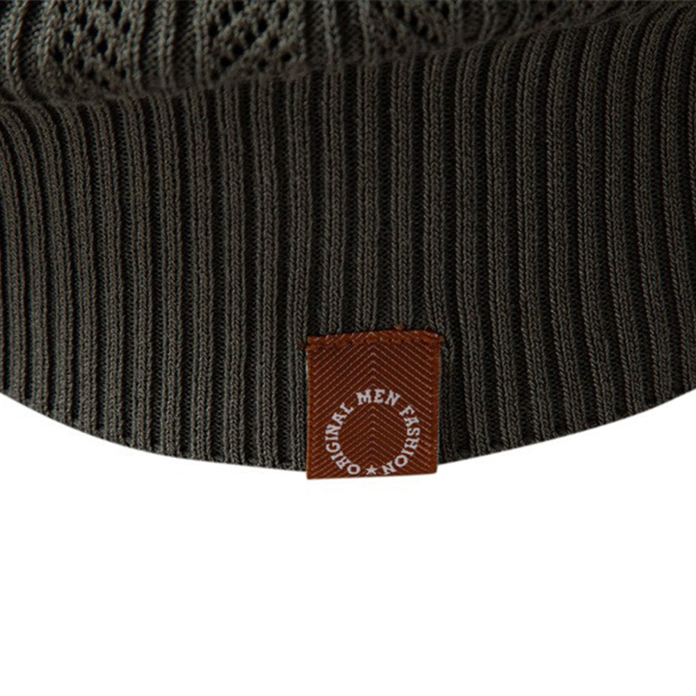 Men's Textured Knit Polo Pullover