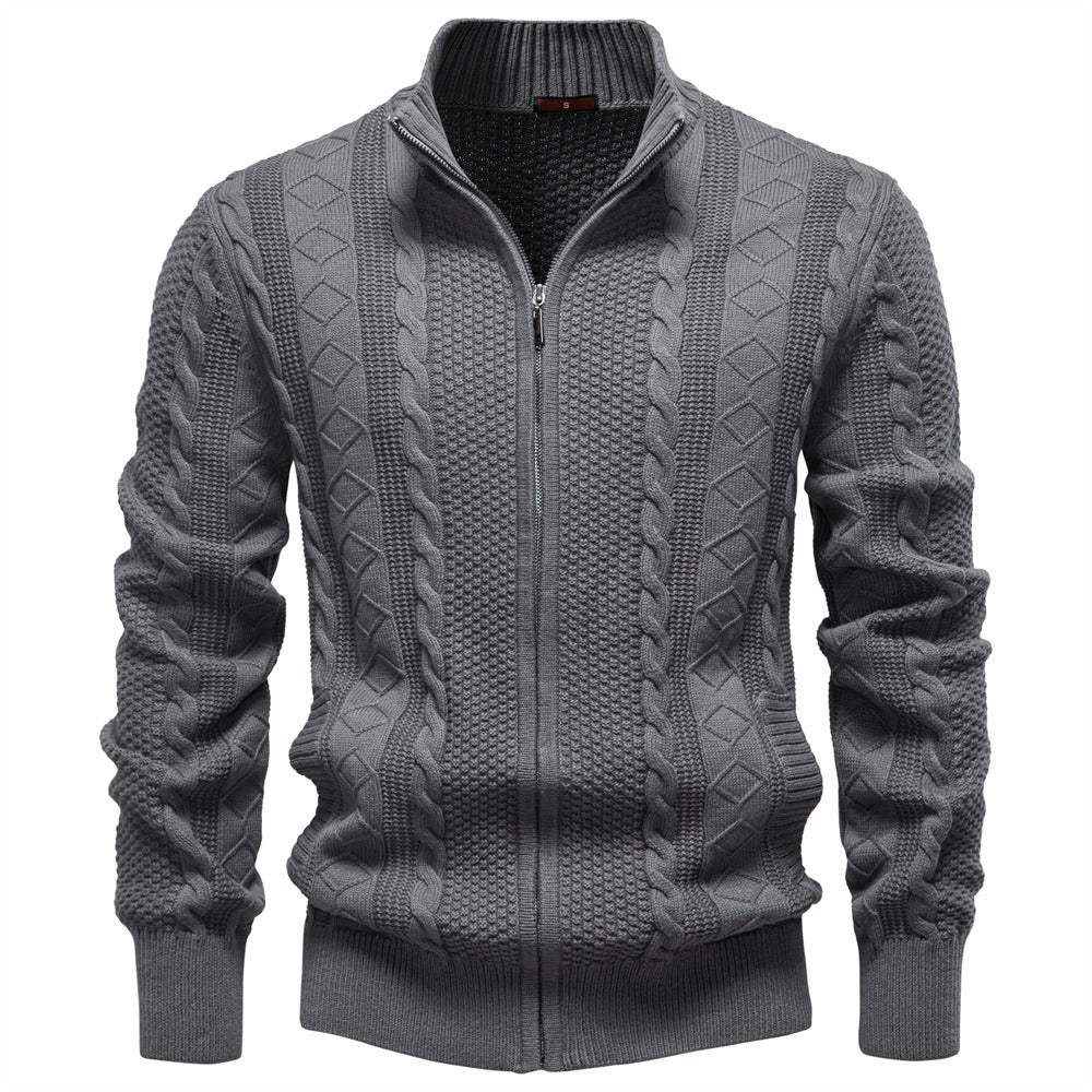 Men's Classic Full-Zip Cable Sweater