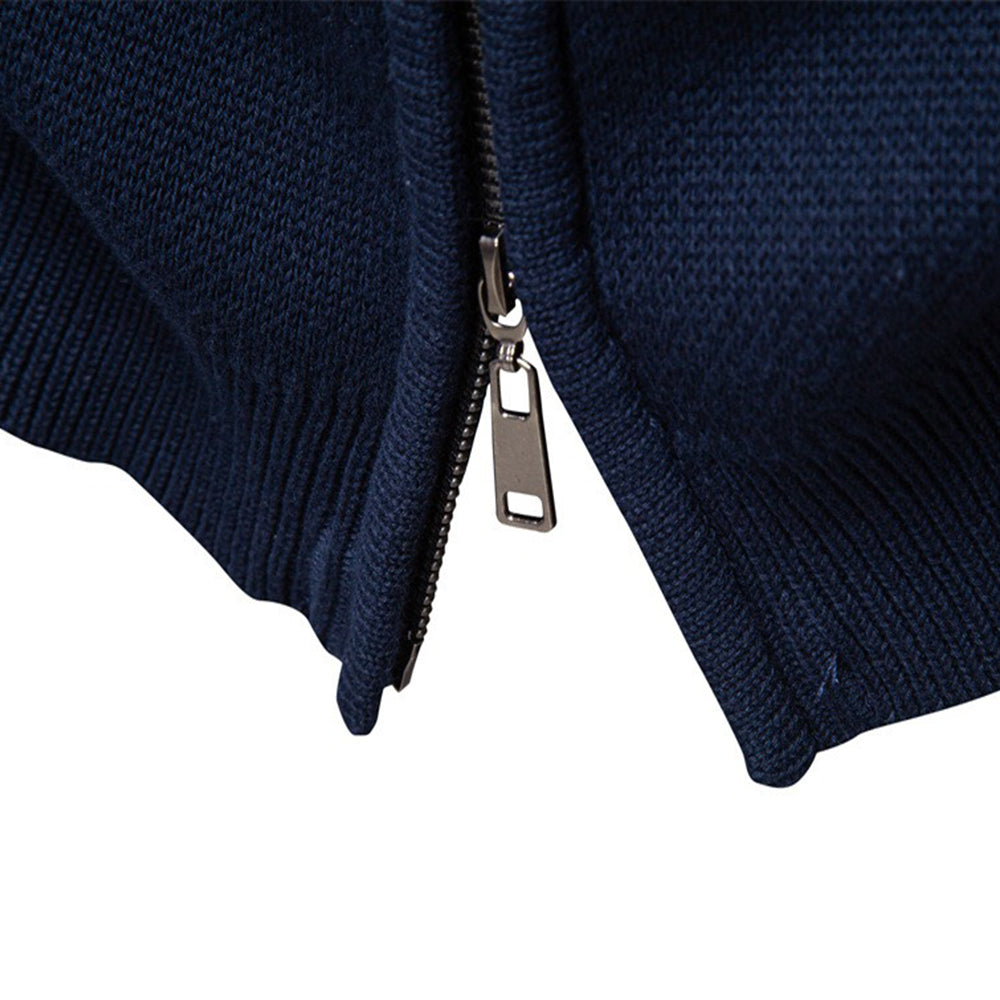 Men's Patterned Full-Zip Knit Cardigan