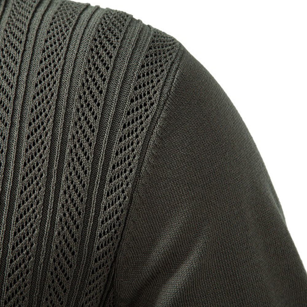 Men's Textured Knit Polo Pullover