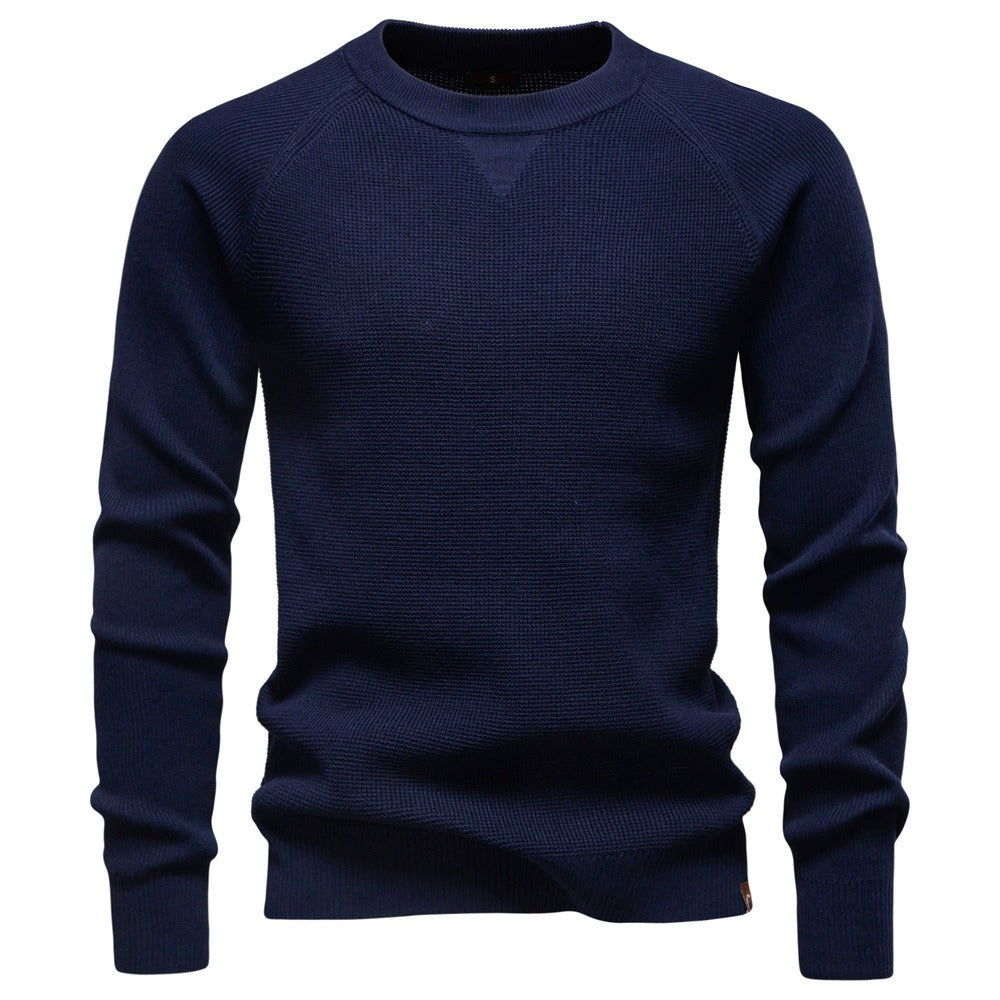 Men's Textured Crew Neck Knit Sweater