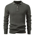 Men's Textured Knit Polo Pullover