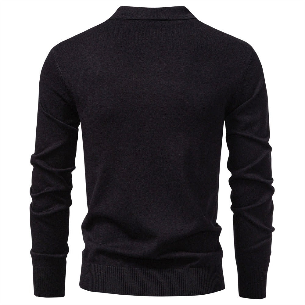 Men's Textured Knit Polo Pullover