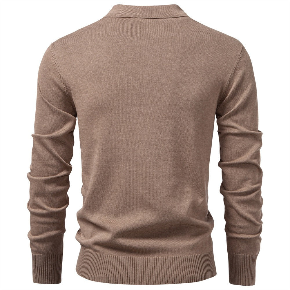 Men's Textured Knit Polo Pullover