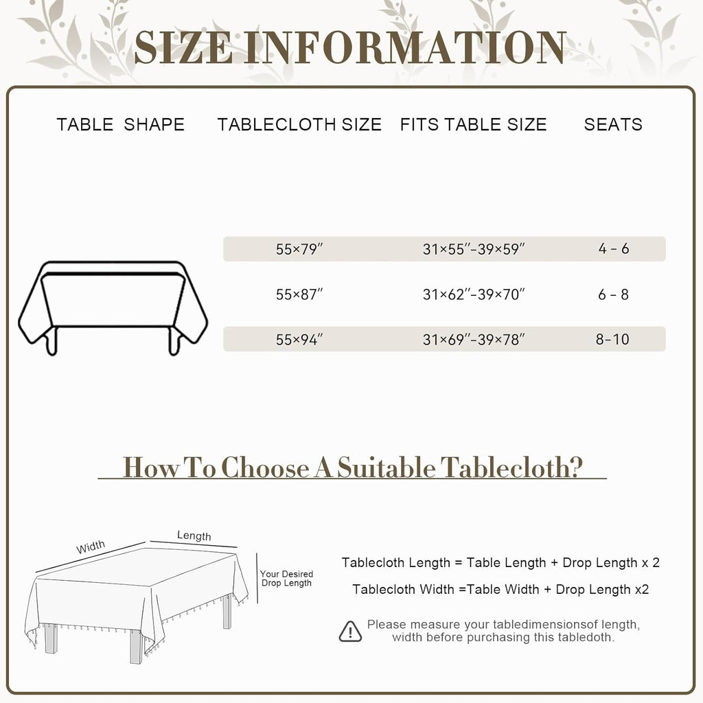 Boho Linen Cotton Tablecloth with Tassels