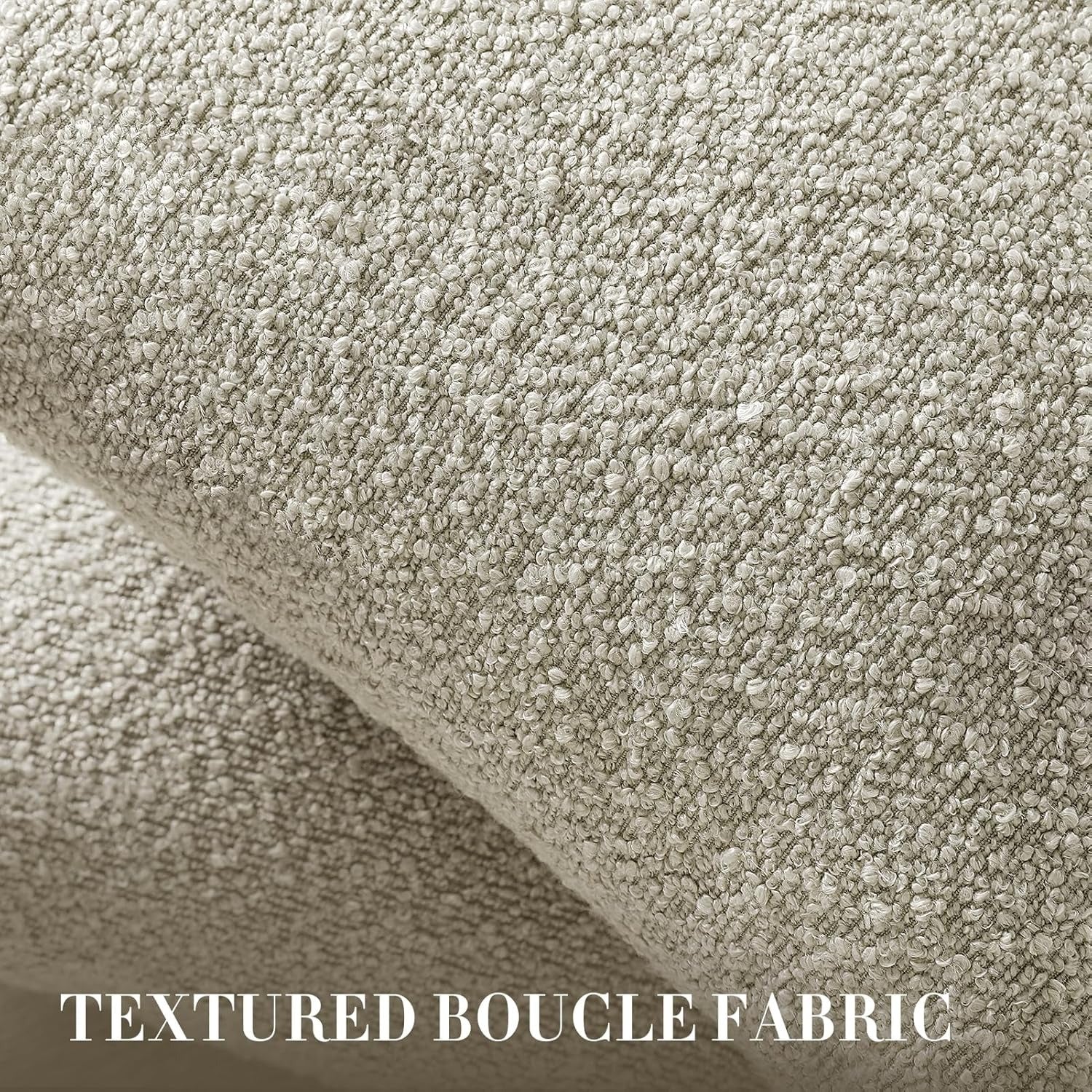 Set of 2 Beige Throw Pillow Covers – Boucle Textured